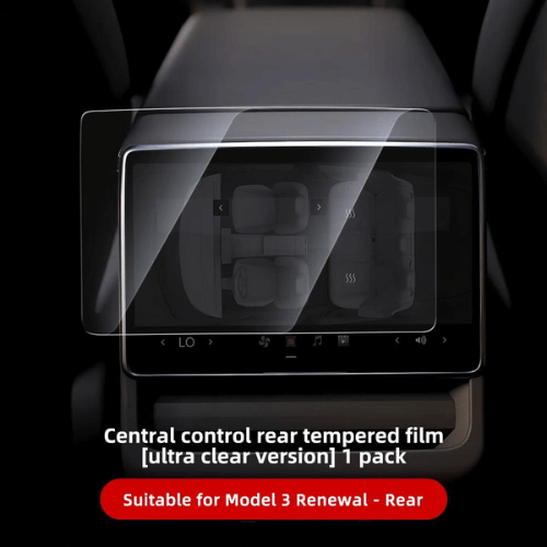 Central control rear tempered film for Tesla Model 3 and Y, ultra clear protection film against scratches.