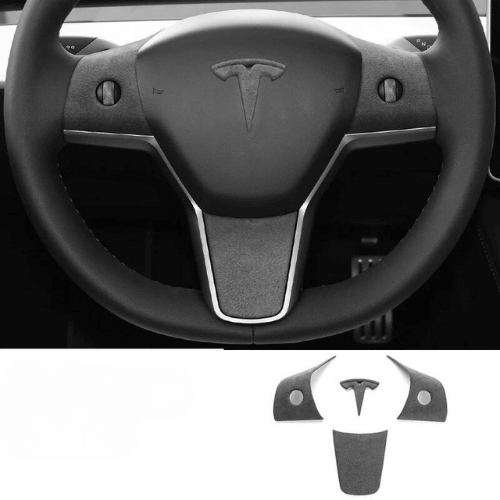 Covering volant pour Tesla Model 3 et Y, en suédine, avec design moderne et confort optimal.