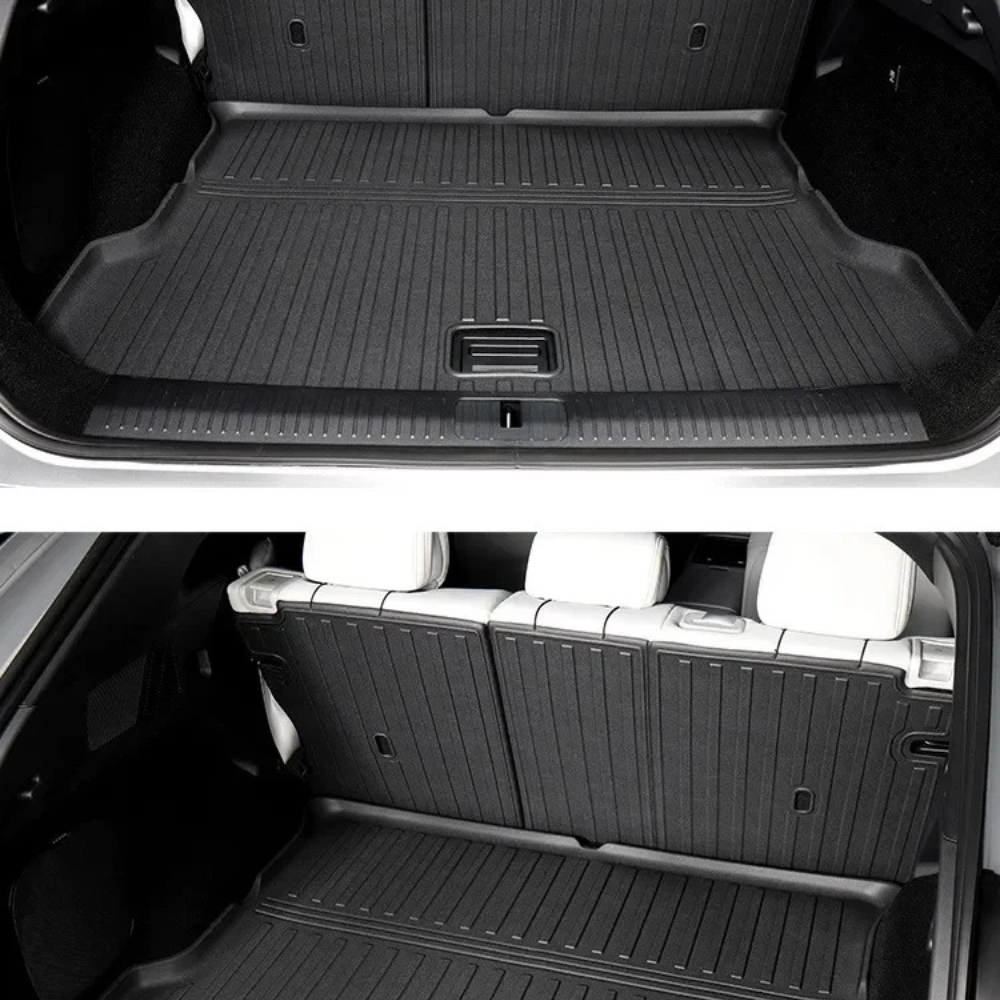 Tapis de sol toutes saisons pour Xpeng G6, offrant protection et ajustement parfait à l'intérieur du véhicule.