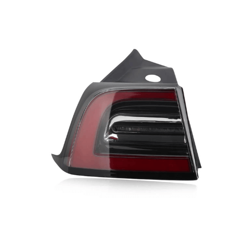 Feux arrière LED style OEM pour Tesla, finition rouge et noir, design authentique et moderne.