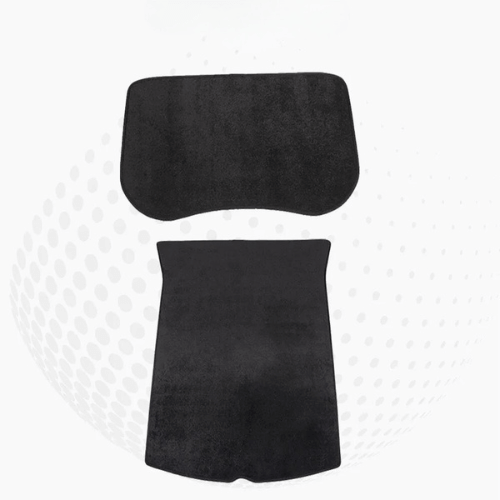 Tapis de coffre noir pour Tesla Model 3 et Y, offrant élégance et protection optimale dans l'espace de chargement.