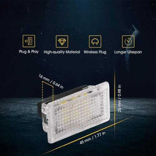Pack LED Intérieur pour Tesla, ampoule LED haute qualité avec dimensions et caractéristiques.