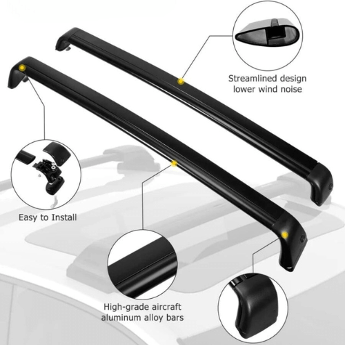 Barres de toit pour Tesla avec design aérodynamique, en aluminium, faciles à installer, réduisent le bruit et la résistance au vent.