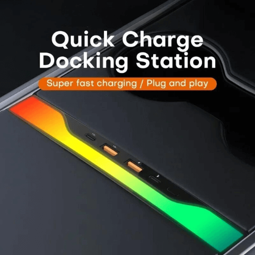 Quick Charge Docking Station with super fast charging features and vibrant color indicators for easy connectivity.