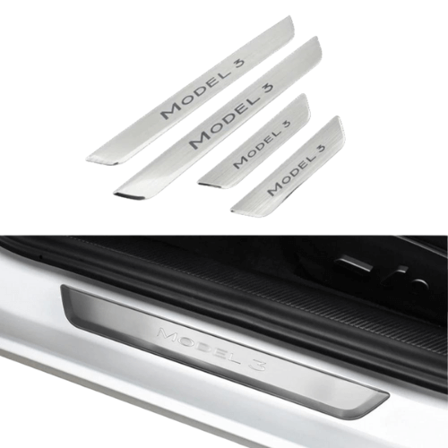 Seuils de portière rétroéclairés pour Tesla Model 3 et Model Y, offrant un look moderne et élégant.
