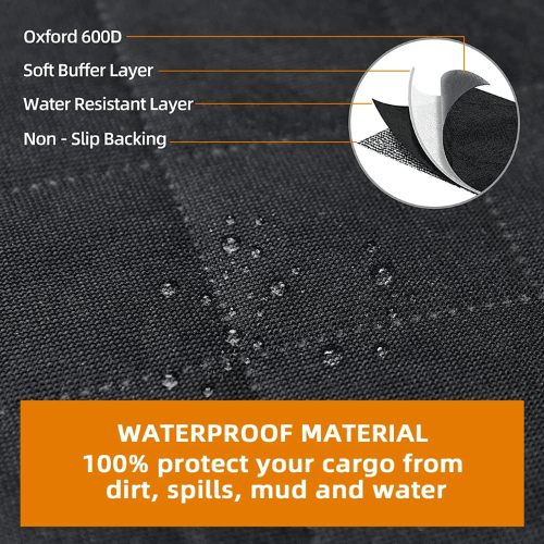Image showing waterproof material layers for Tesla trunk protection, designed to keep cargo safe from dirt and spills.