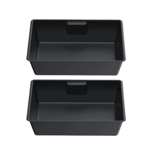 Bac de rangement sous siège pour Tesla Model Y, ensemble de deux, en plastique noir durable.