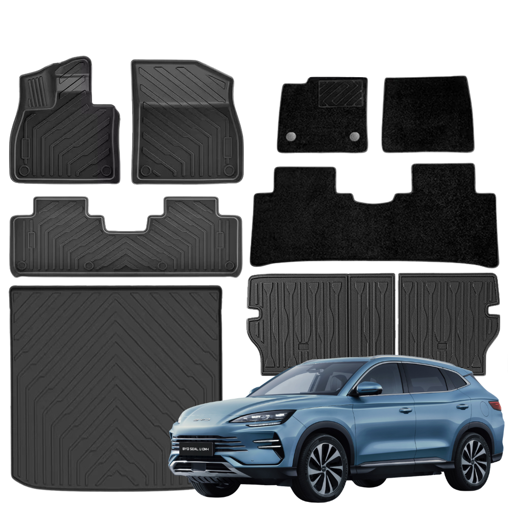 Tapis de sol toutes saisons en TPE pour BYD Seal U et Seal U-DMI, protection complète et durable.