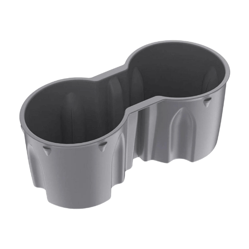 Protection de porte gobelet en plastique gris pour Tesla Model 3 et Y, conçu sur mesure pour un ajustement parfait.