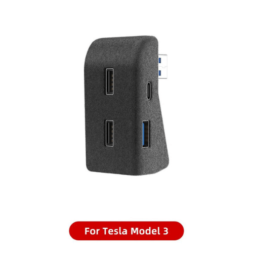 HUB USB for Tesla Model 3 with multiple ports for enhanced connectivity and ergonomic design.