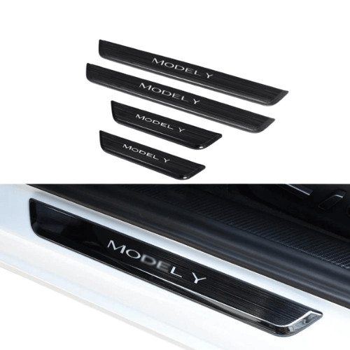 Seuils de portière rétroéclairés pour Tesla Model Y, ajoutant élégance et fonctionnalité à votre véhicule.