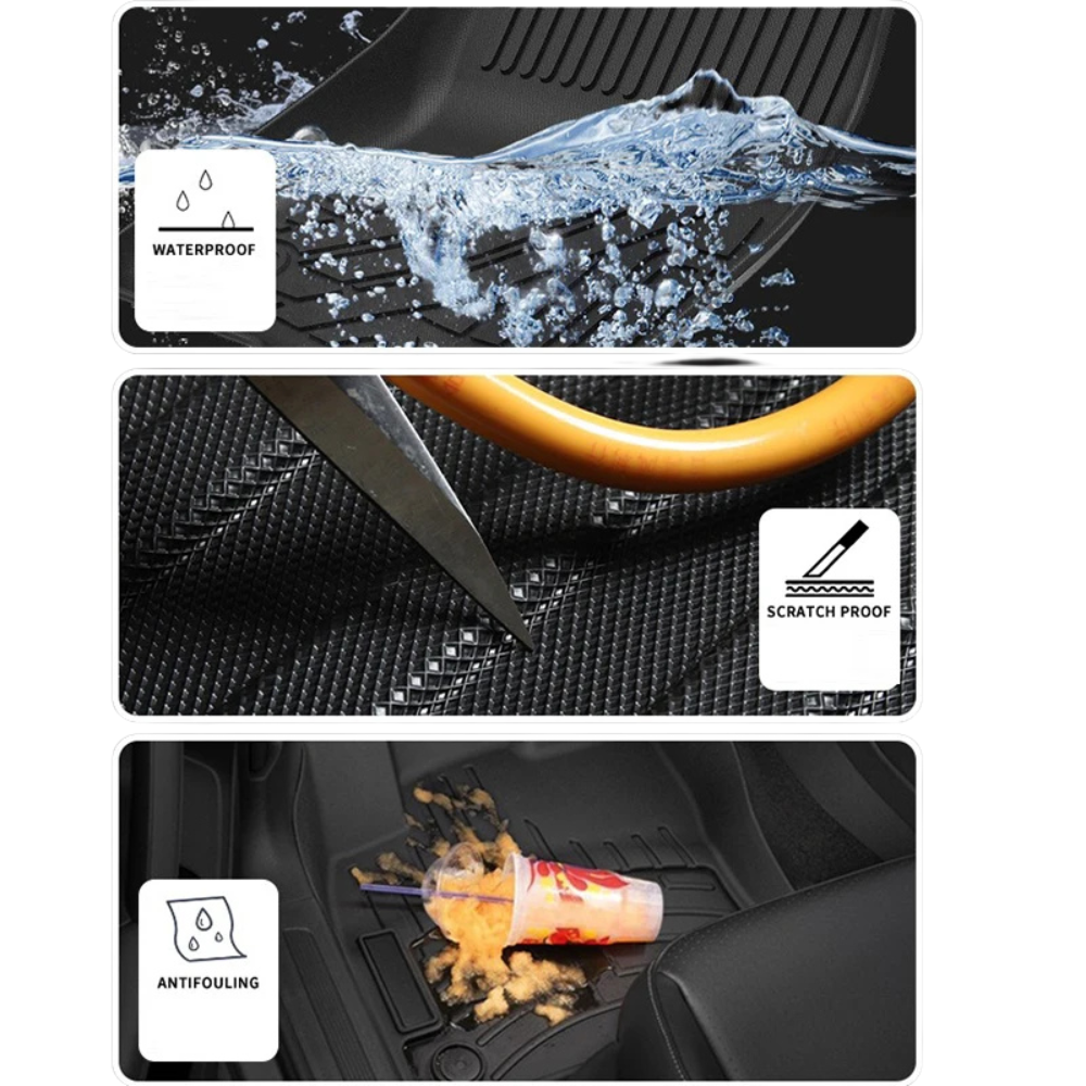 Tapis de sol toutes saisons MG, résistant à l'eau, anti-rayures et antifouling, idéal pour protéger l'intérieur du véhicule.