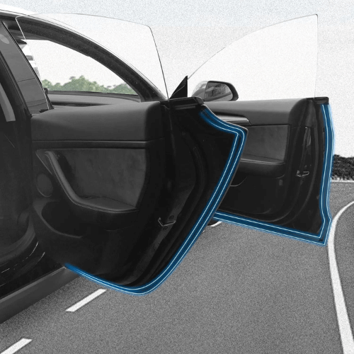 Joint étanchéité portière Tesla montrant une protection contre l'eau et le bruit avec un design de qualité.