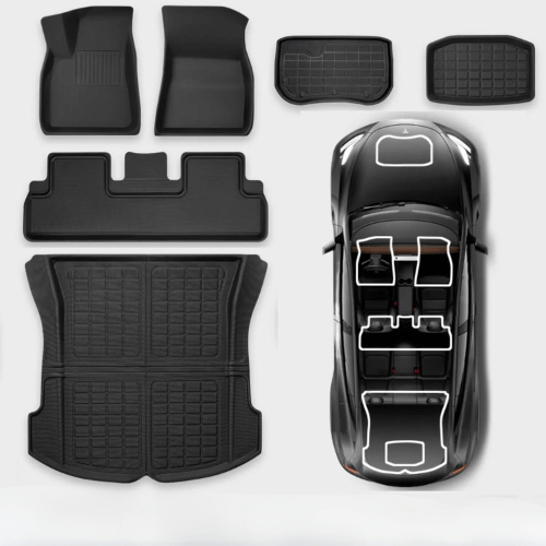 Tapis de protection en TPE pour Tesla Model 3 et Y, offrant élégance et protection intérieure sur mesure.