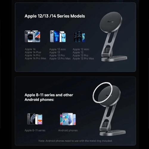 Support de téléphone compatible avec les modèles Apple 12/13/14 et autres téléphones Android.