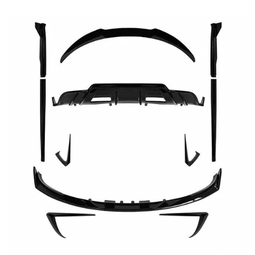 Kit carrosserie Turbo pour Tesla Model 3, pièces en finition noir pour amélioration aérodynamique.