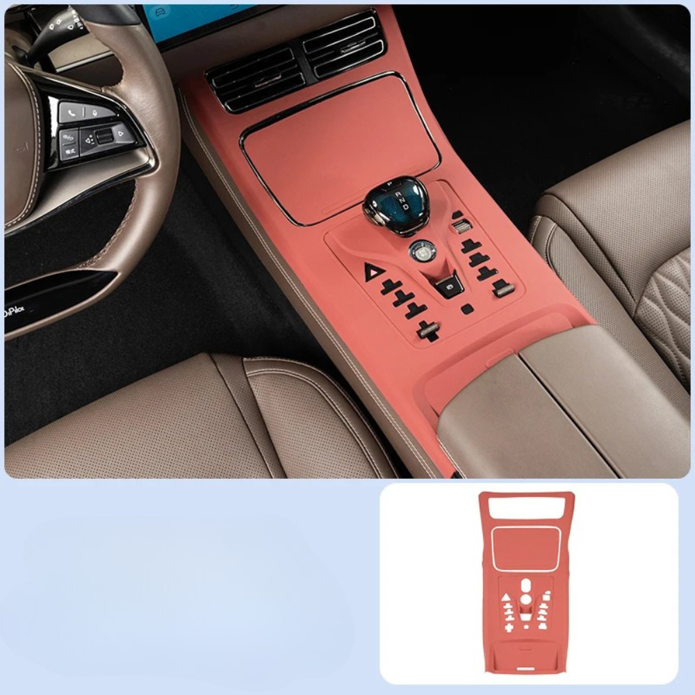 Covering de console centrale pour BYD Han, ajoutant style et protection contre rayures et usure.