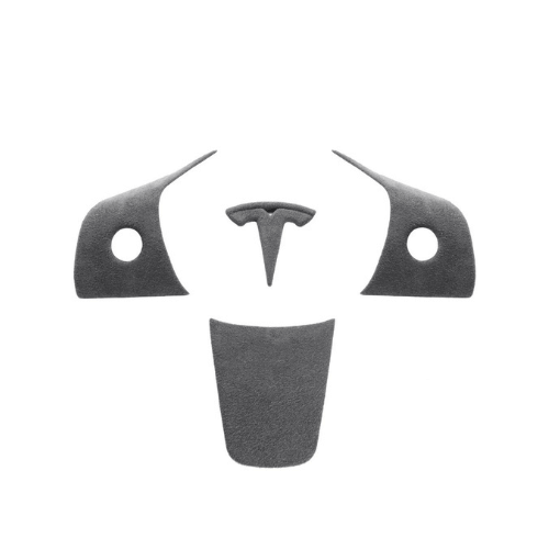 Covering volant Tesla Model 3/Y in high-quality suede texture for enhanced grip and comfort.