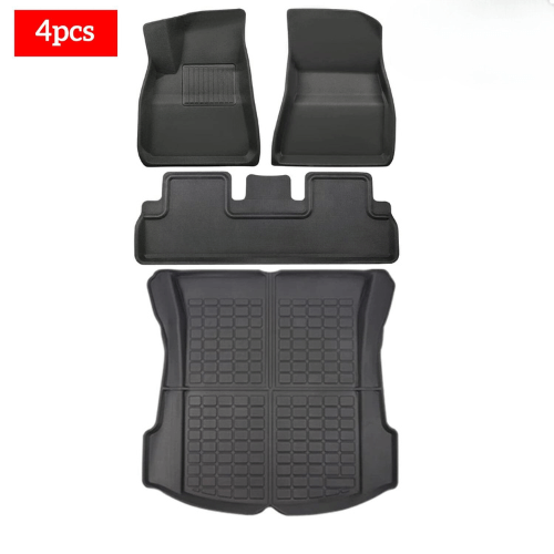 Tapis de protection intérieur Tesla Model 3 ou Y, 4 pièces en TPE pour une protection durable et élégante.