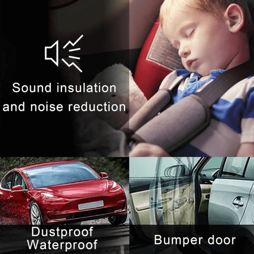 Image demonstrating sound insulation, noise reduction, and bumper door design for dustproof and waterproof protection.