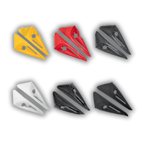 Covering de clignotants pour Tesla, disponible en jaune, rouge, noir, blanc et fini carbone.
