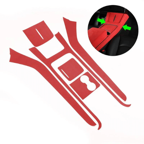 Covering console centrale en rouge pour Tesla, pièces de rechange pour personnalisation intérieure.
