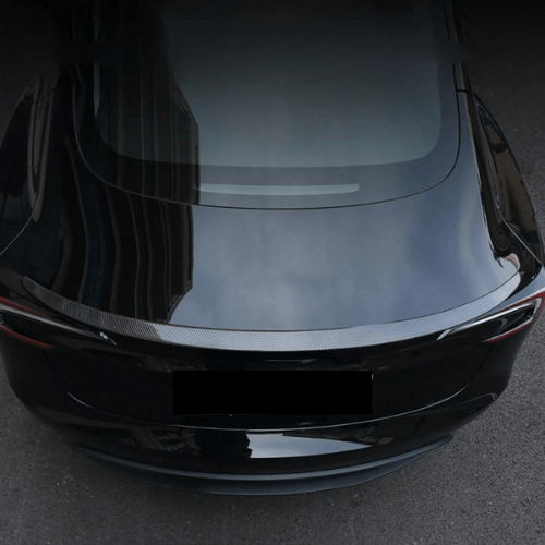 Becquet spoiler for Tesla Model 3 Highland enhancing aerodynamics and style.