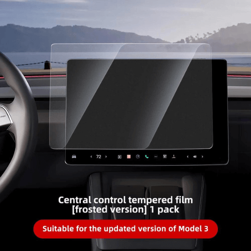 Frosted tempered film for Tesla Model 3 central control screen protection, one pack