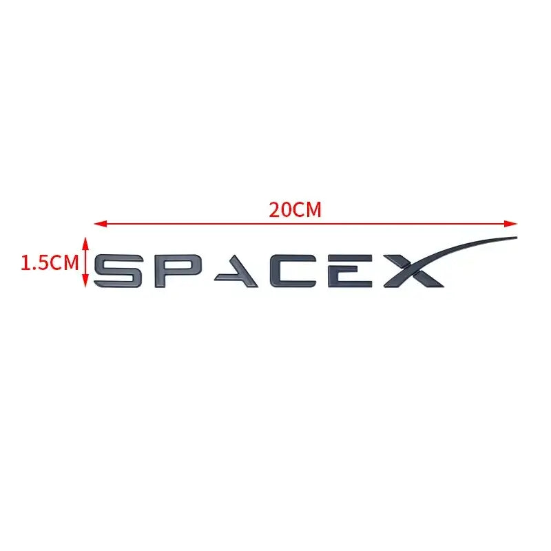 Logo SpaceX de 20 cm pour personnaliser votre véhicule électrique avec une touche futuriste.