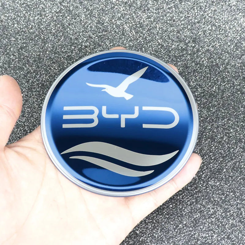 Emblème de volant BYD en inox, design élégant pour personnaliser votre véhicule électrique.