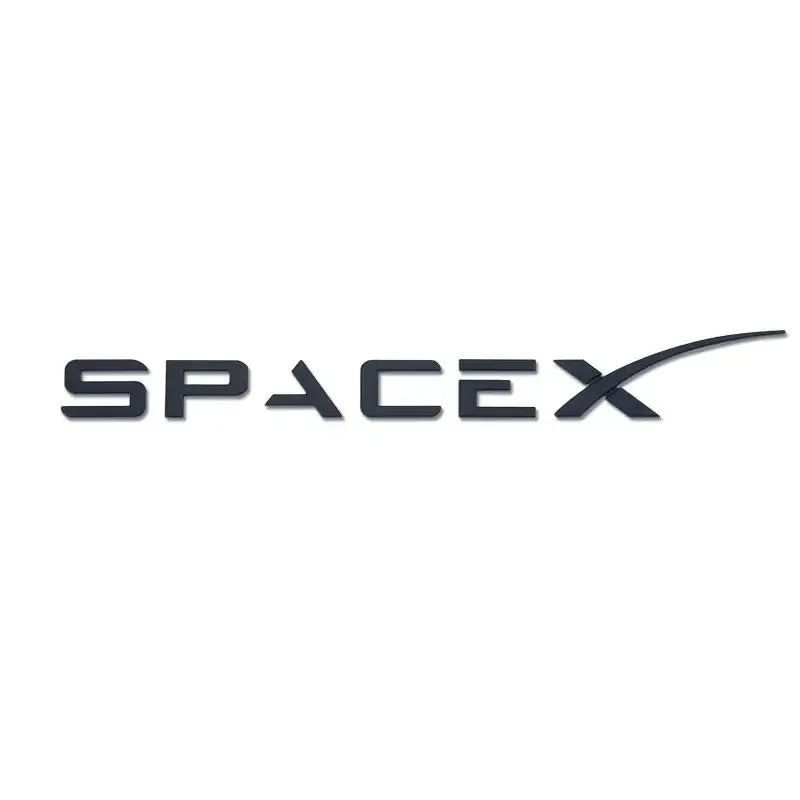 Logo SpaceX en noir, idéal pour personnaliser votre véhicule électrique et afficher votre passion pour l'exploration spatiale.