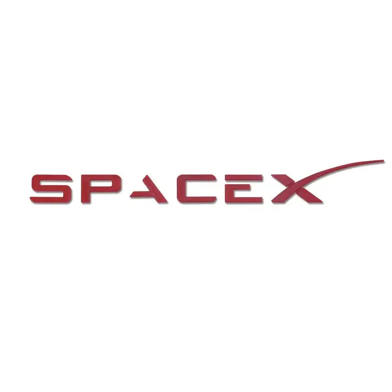 Logo SpaceX en rouge, symbole d'innovation et d'exploration spatiale, parfait pour les passionnés de technologie.