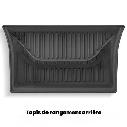 Tapis de rangement arrière pour Tesla Model Y, protection et organisation optimale du coffre.