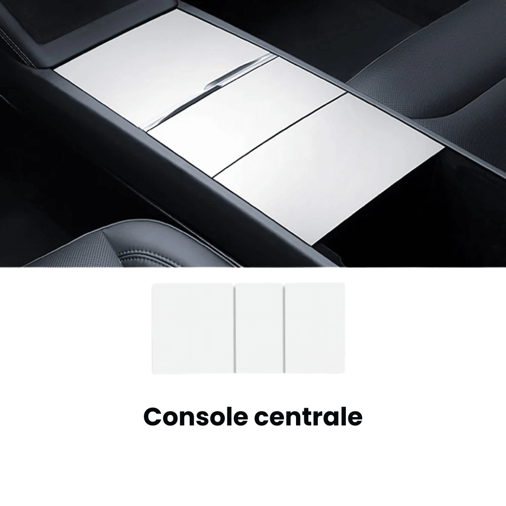 Covering de console centrale pour Tesla Model Y 2025, protection élégante et durable contre les rayures.