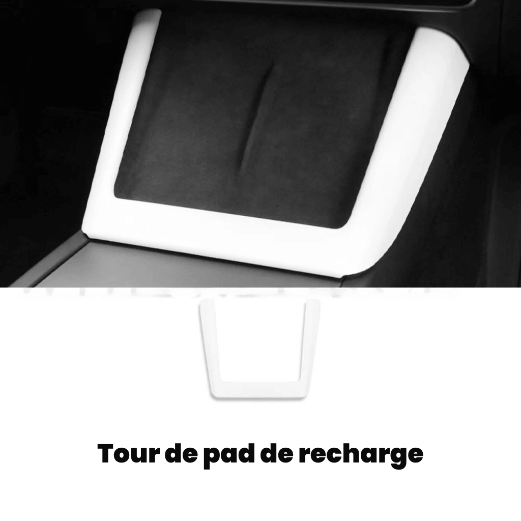 Covering for central charging pad in Tesla Model Y Juniper 2025, protecting against wear and scratches.