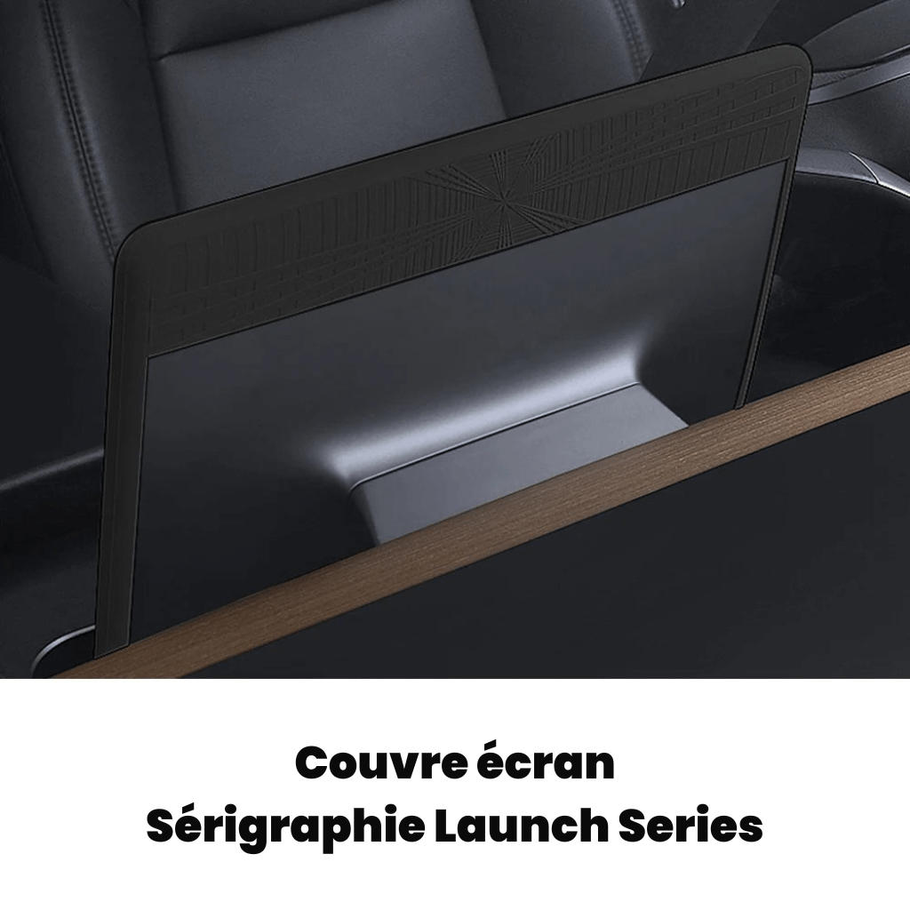 Couvre écran pour Tesla Model Y, Sérigraphie Launch Series, protection élégante et durable.