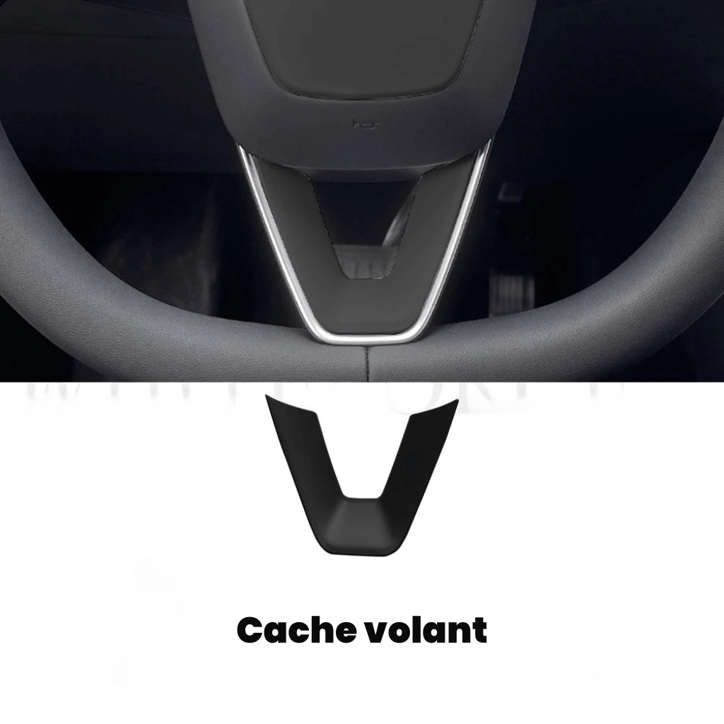 Cache volant pour Tesla, protège le bas du volant avec un design élégant et durable.