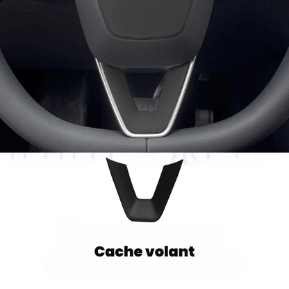 Cache volant pour Tesla, protège le bas du volant avec un design élégant et durable.