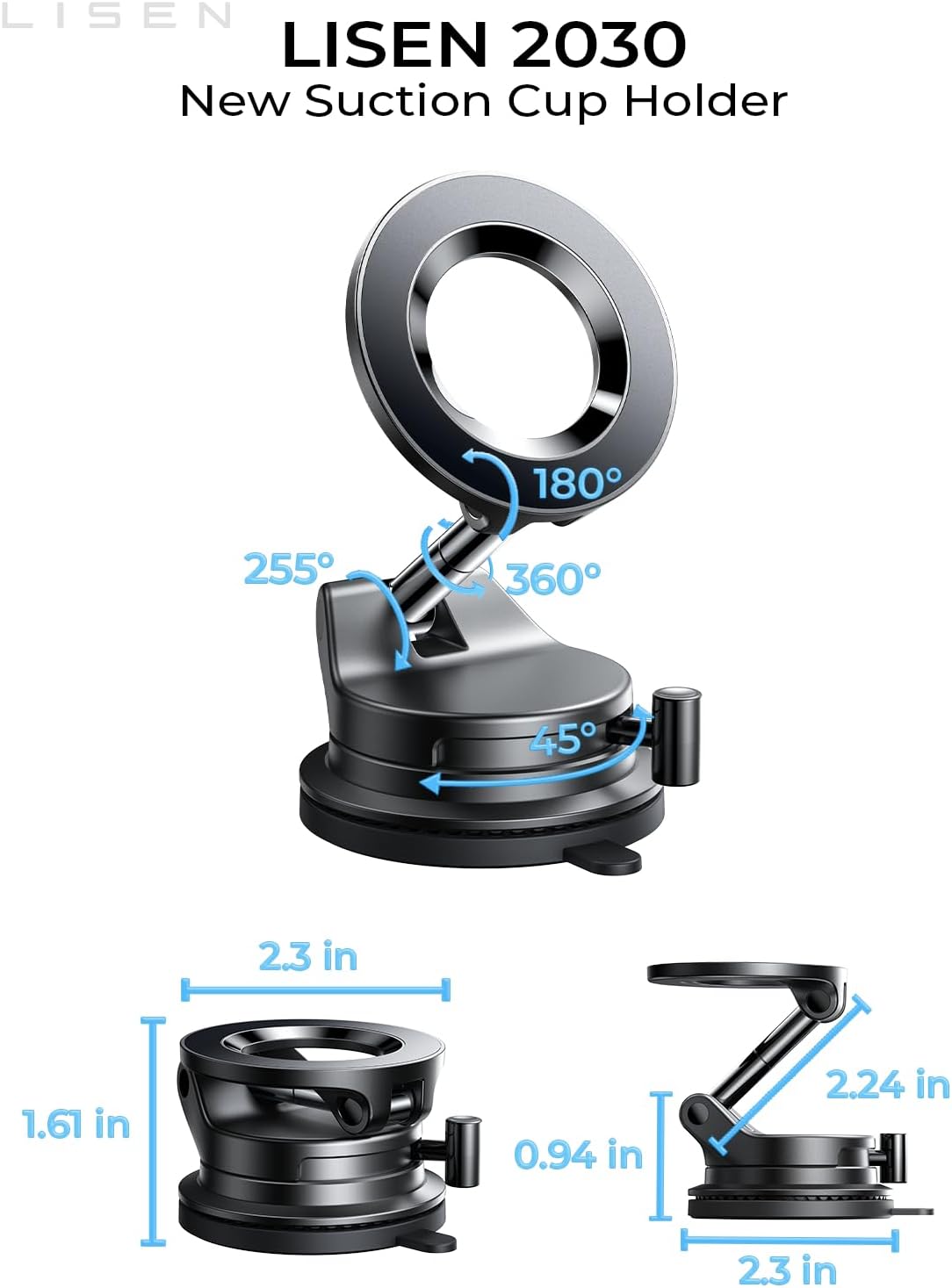 LISEN MagSafe Vacuum Car Mount