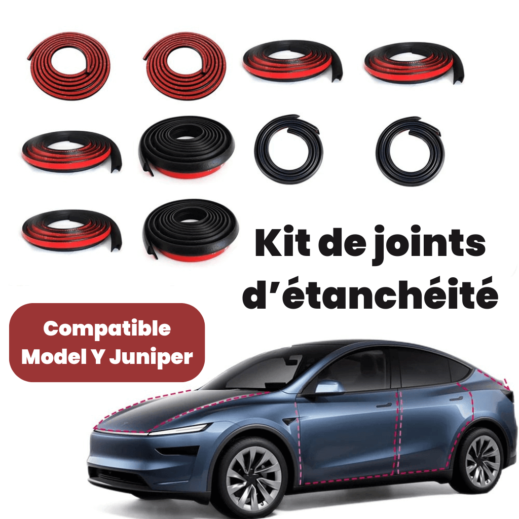 Kit de joints de protection en caoutchouc EPDM pour Tesla Model Y, améliorant l'étanchéité de la voiture.