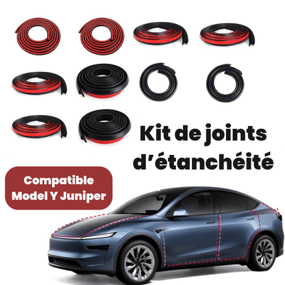 Kit de joints de protection en caoutchouc EPDM pour Tesla Model Y, améliorant l'étanchéité de la voiture.