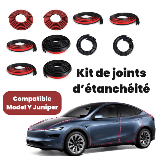 Kit de joints de protection en caoutchouc EPDM pour Tesla Model Y, améliorant l'étanchéité de la voiture.
