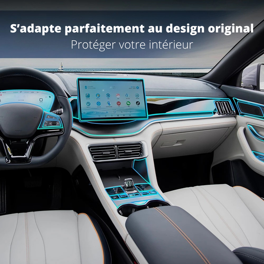 Intérieur de voiture BYD Seal U avec film de protection adapté, préservant l'esthétique et la fonctionnalité.
