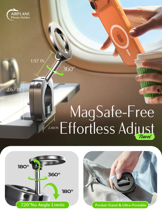LISEN MagSafe Airplane Travel Phone Holder