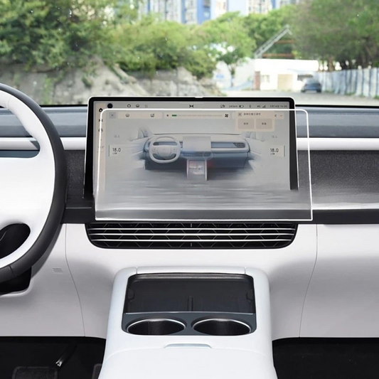 Film de protection d'écran en verre trempé pour écran tactile de véhicule électrique, installé sur écran GPS.