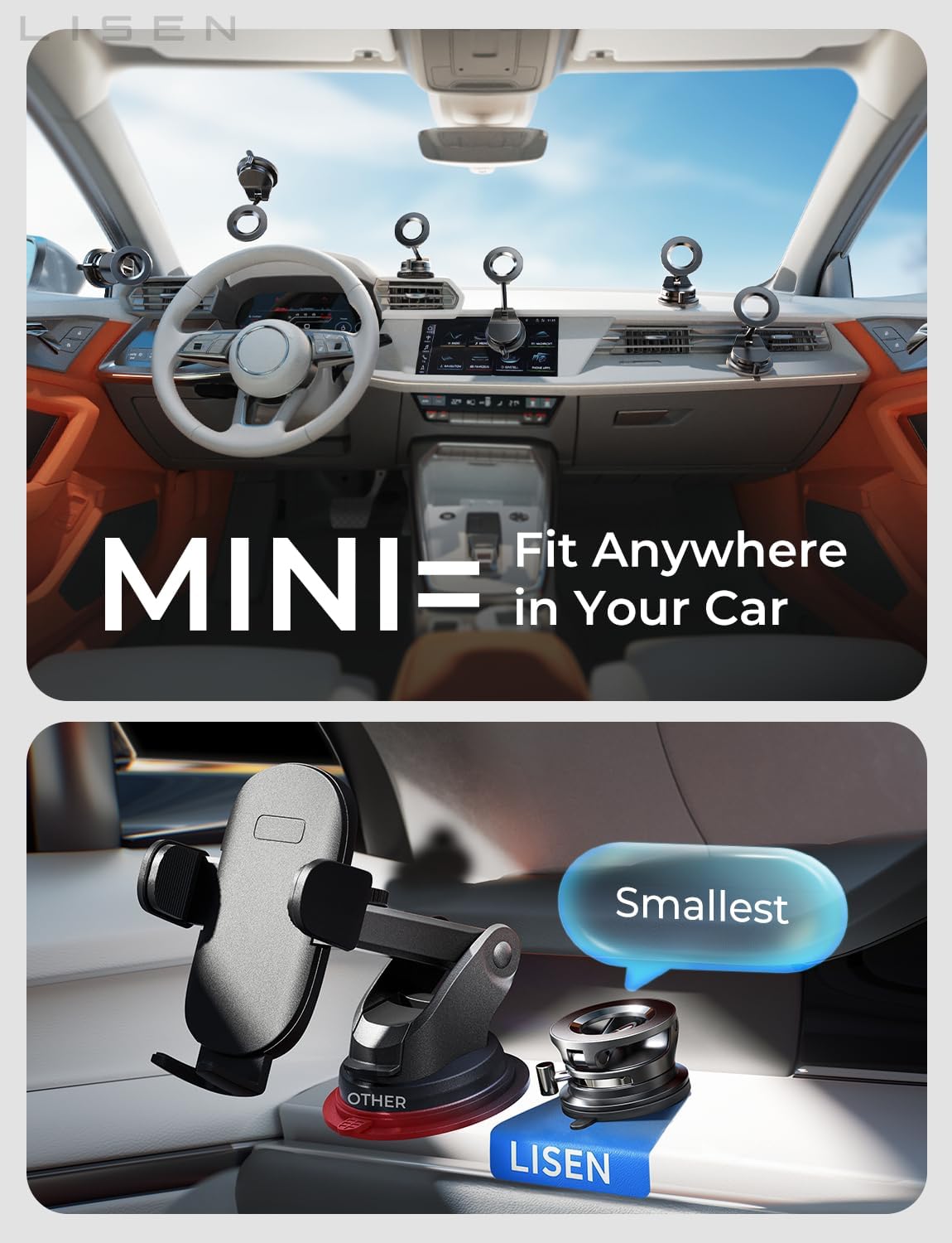 LISEN MagSafe Vacuum Car Mount