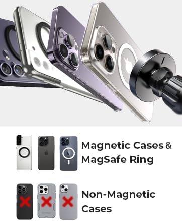 LISEN 15W MagSafe Car Charger (4-in-1 Mount, Strong Grip)