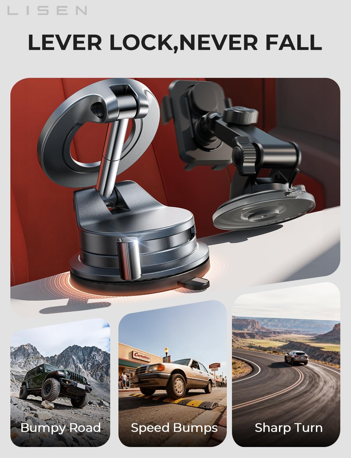 LISEN MagSafe Vacuum Car Mount