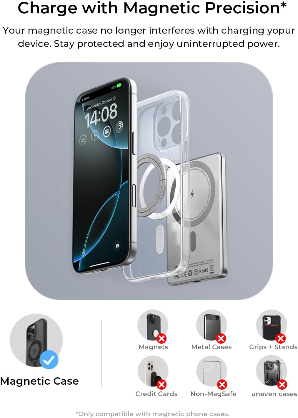 LISEN Qi2 Ultra-Slim  Power Bank（5k,15w）