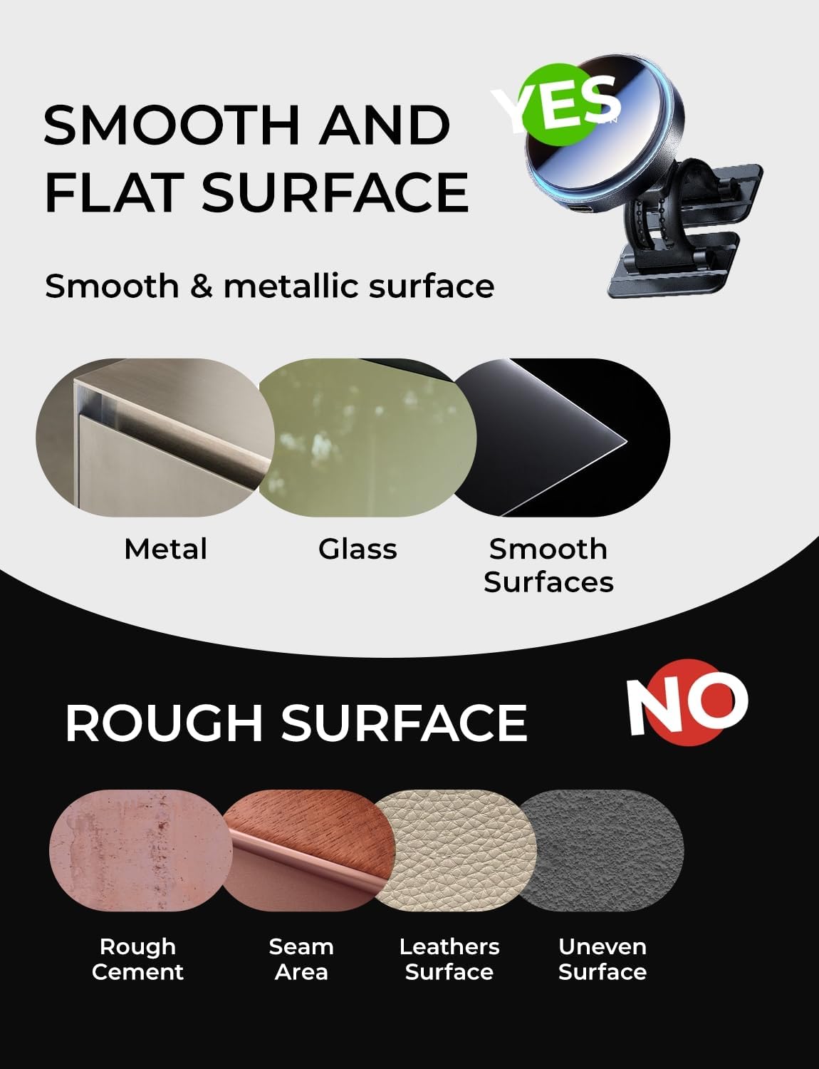 LISEN 15W MagSafe Car Charger (4-in-1 Mount, Strong Grip)